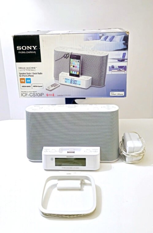 Sony Dream Machine FM/AM Clock Radio ICF-CS10iP Speaker Dock iPhone iPod