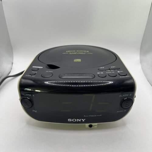 Sony Dream Machine FM/AM Radio CD Player Dual Alarm Clock ICF-CD815 Crème Tested