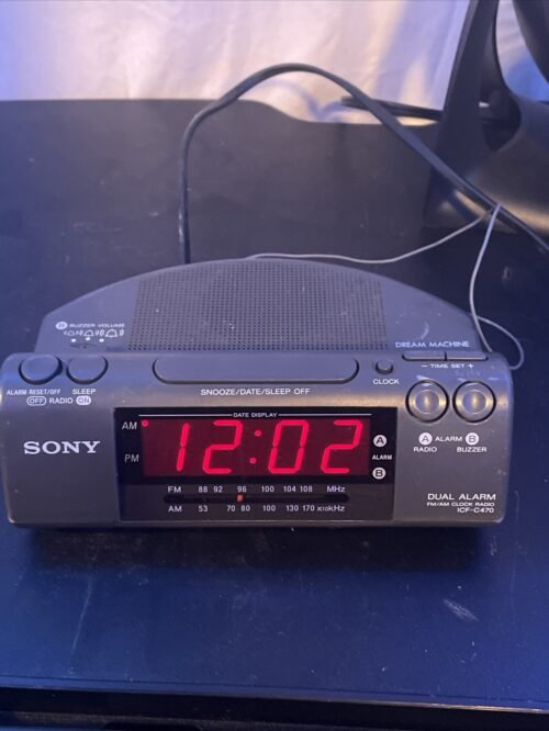 SONY Dream Machine ICF-C470 Dual Alarm FM/AM LED Clock Radio Tested