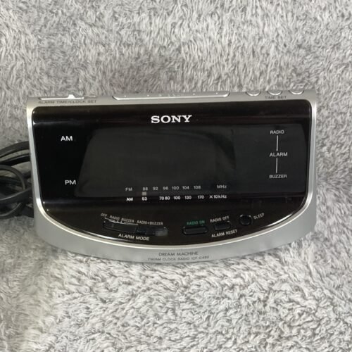 Sony Dream Machine ICF-C492 Alarm Clock FM/AM Radio Battery Back-up Tested