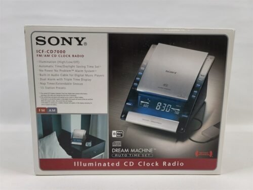Sony Dream Machine ICF-CD7000 Digital Dual Alarm Clock AM/FM Radio MP3 CD Black