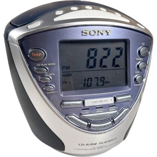 Sony Dream Machine ICF-CD843V AM/FM 4-Band Radio CD Player Alarm Tested Works