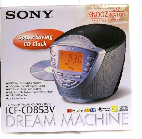 Sony Dream Machine ICF-CD853V CD Alarm Clock Radio Player Snooze AM/FM/Weather