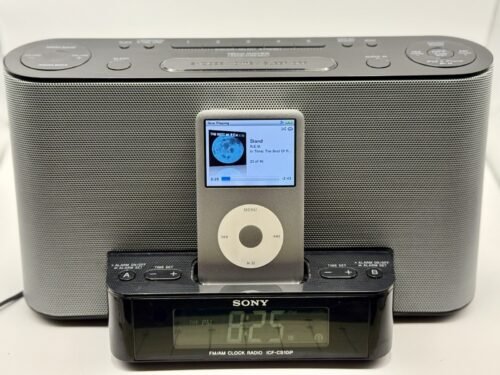 Sony Dream Machine ICF-CS10iP FM/AM Clock Radio Alarm Dock Black iPod NOT Incl