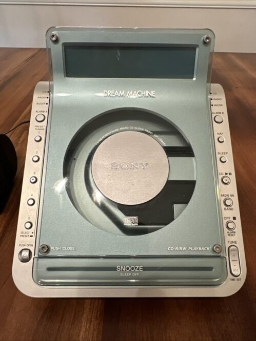 Sony Dream Machine Liv Vintage Alarm Clock CD Player Radio ICF-CD855V - Works