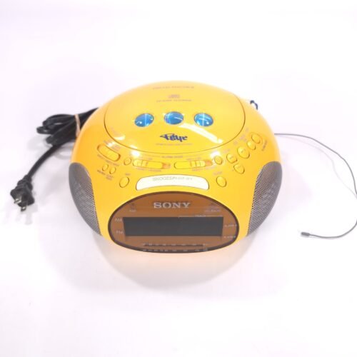 Sony Dream Machine Psyc ICF-CD831 Y2K Yellow CD R/RW Alarm Clock Radio