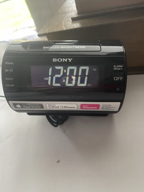 Sony ICF-C11IP iPod/iPhone Lightning Dock Speaker AM/FM Alarm Clock TESTED