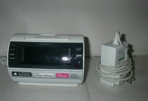 SONY ICF-C11IP WHITE LIGHTNING DOCK SPEAKER DIGITAL ALARM CLOCK