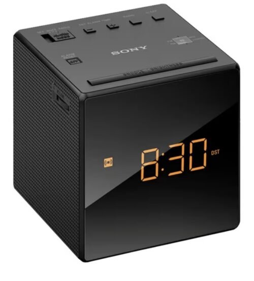 Sony ICF-C1 Alarm Clock Radio Cube- Back Up Battery Included Black