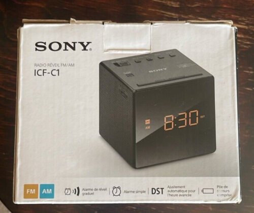 Sony ICF C1 Alarm Clock Radio. Opened box. Never been used. A Mint condition
