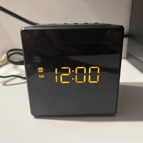 Sony ICF-C1B Cube FM/AM Clock Radio with Dual Alarm LED Display Black Works