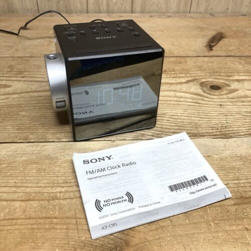 Sony ICF-C1PJ AM FM Clock Radio Nature Sounds Projection Tested Working