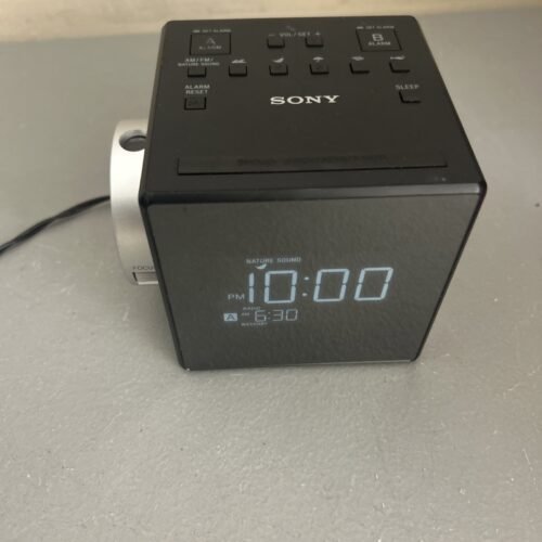 Sony ICF-C1PJ AM/FM Clock Radio Nature Sounds & Time Projection Alarm Clock
