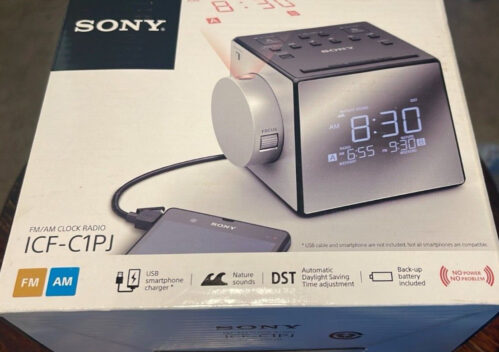 SONY ICF C1PJ Digital Projector AM FM CLOCK RADIO w/Nature Sounds