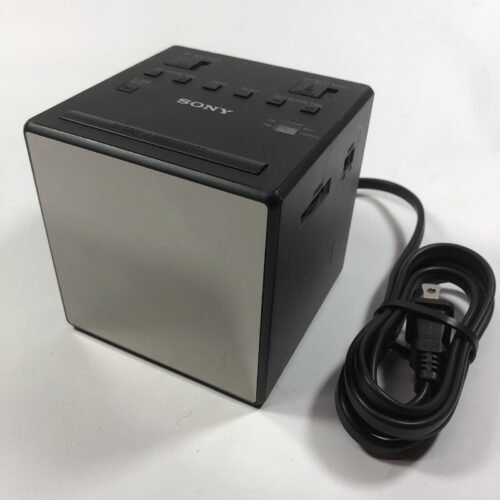 SONY ICF-C1T Desktop Alarm Clock AM FM Radio Black Preowned Free Shipping