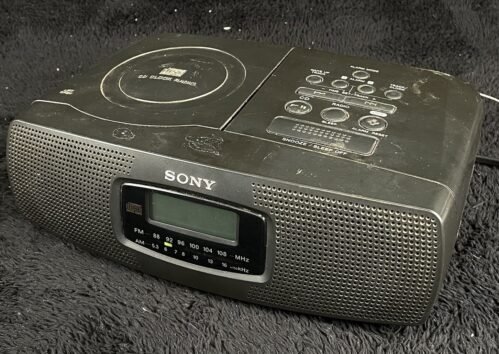 Sony ICF-CD820 AM/FM Stereo Dual Alarm Clock Radio with CD Player Tested - WORKS