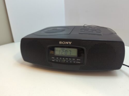 Sony ICF-CD820 AM/FM Stereo Dual Alarm Clock Radio with CD Player Tested Loud!