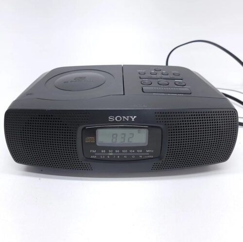 Sony ICF-CD820 AM/FM Stereo Dual Alarm Clock Radio with CD Player WORKING Y2K