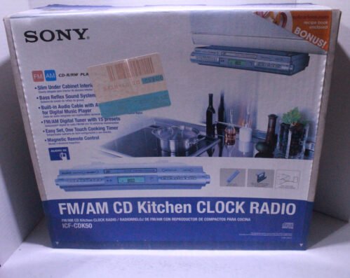 Sony ICF-CDK50 Under Cabinet CD Player Kitchen Clock Radio FM AM - NEW IN BOX