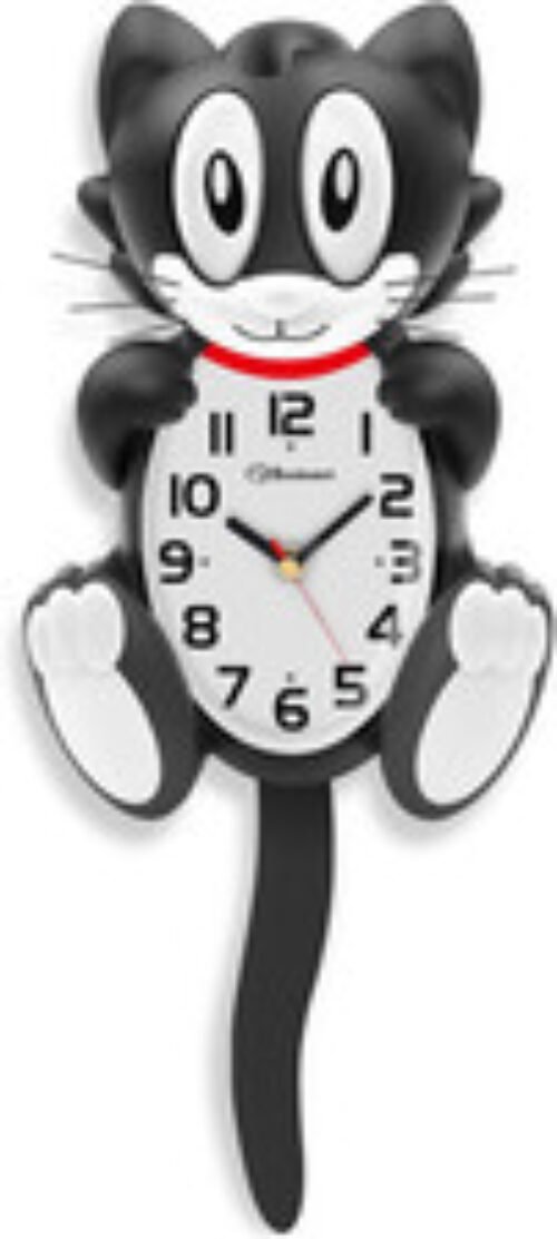 Soobest 18 Inch 3D Large Cat Wall Clock Battery Operated Silent Non Black