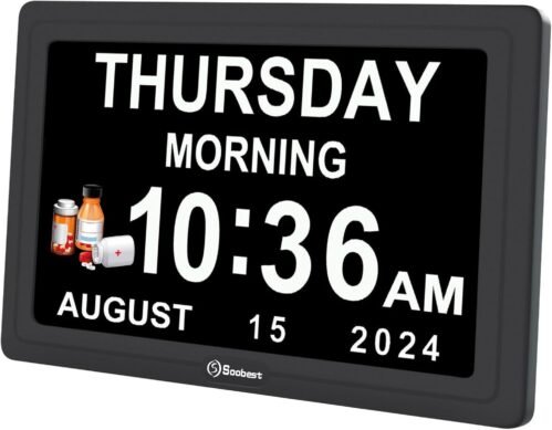 Soobest Digital Dementia Alarm Clock for Seniors Elderly, Electric Large Display
