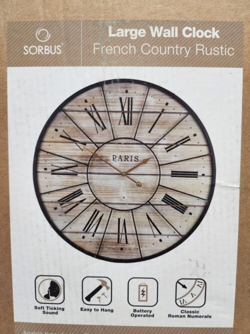 Sorbus Paris Oversized Wall Clock, Centurion Roman Numeral Hands, Parisian
