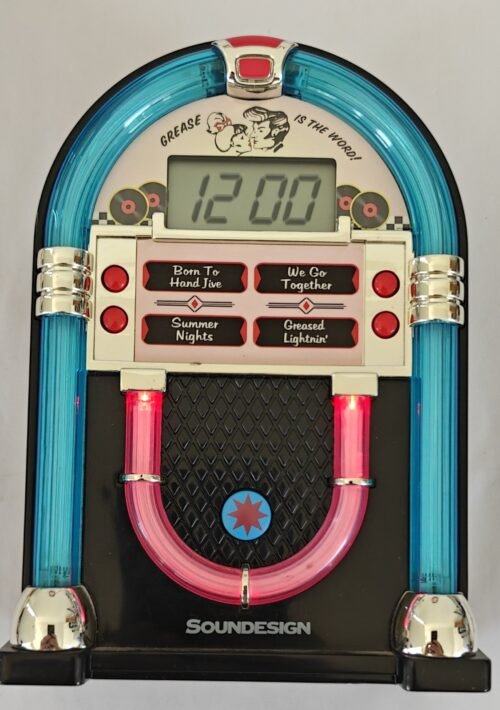 Soundesign 3162G Jukebox Alarm Clock Grease Theme Music Songs - TESTED