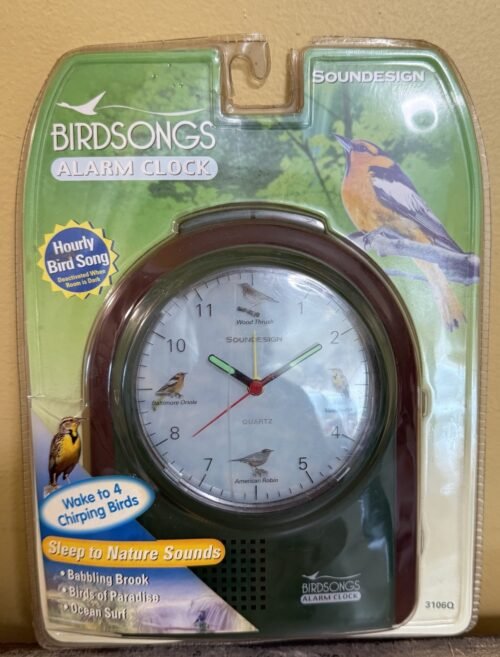 SOUNDESIGN BIRD SONGS Quartz ALARM CLOCK 4 CHIRPING BIRDS 3106Q Vintage