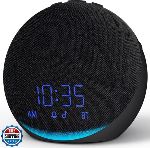 Sound Machine Alarm Clock for Bedroom: Dimmable Clock with Bluetooth Speaker