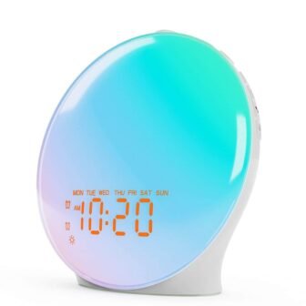 Sound Machine Alarm Clock with 17-Nightlights 5-Watt Bluetooth Speaker, 25-SoothingSounds SleepTimer FM...