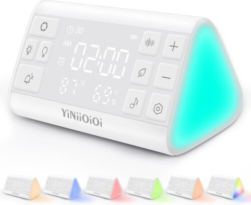 Sound Machine, White Noise Machine with Alarm Clock, 35 Soothing Sounds, 8 Wake