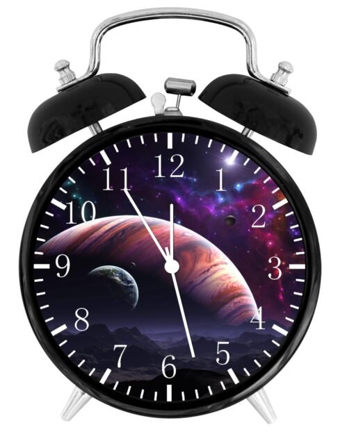 Space Solar system Alarm Desk Clock 3.75" Home or Office Decor E139 Nice Gift