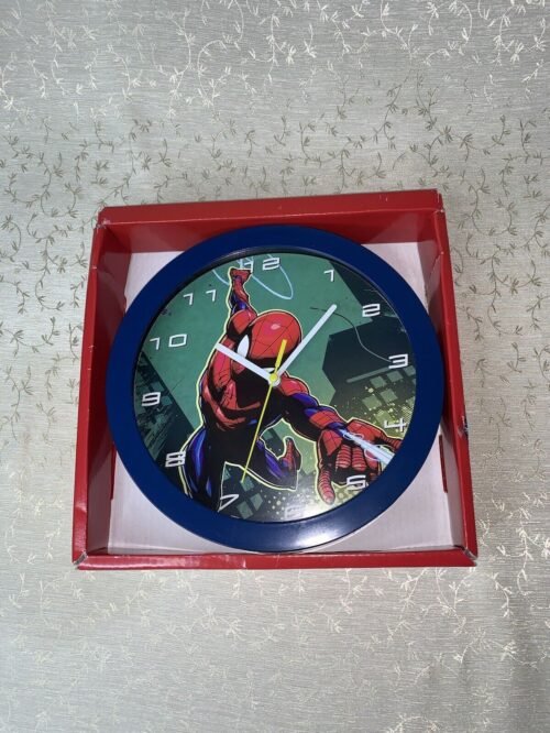 Spider-man Wall Clock, Marvel , Round, 9” Blue NEW Comics Superhero Battery