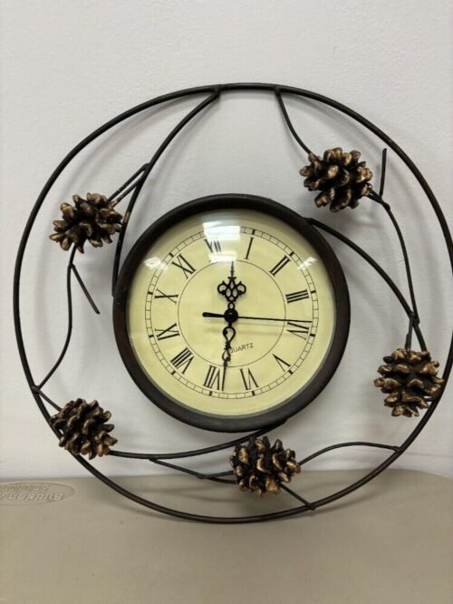 SPI Home Pinecone Wall Clock White 2.5" x 12.5" x 12.5" USED