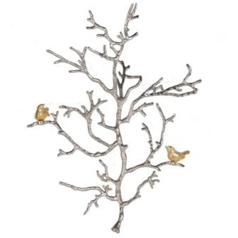 Splendid Small Silver Aluminum Branch Wall Sculpture