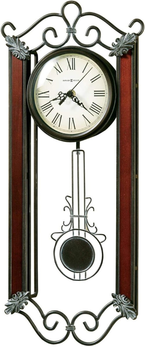 Springdale II Wall Clocks - Analog Display Antique Style Pendulum Gray Wood Cloc