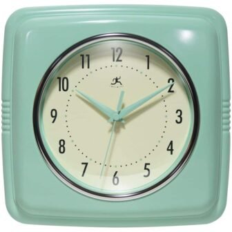 Square Retro Pastel Green Wall Clock