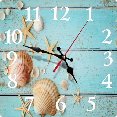 Square Wall Clock, Silent Non-Ticking Battery Operated Clock 12 Inch, Decor for