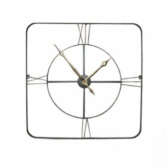 Square Wrought Iran Antique Wall Clock