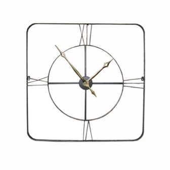 Square Wrought Iran Antique Wall Clock