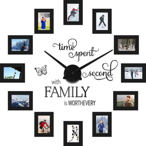 Sratte 3D Large Collage [ ] [DIY] Wall [Clock Kit, 5 Inch Paper Frame