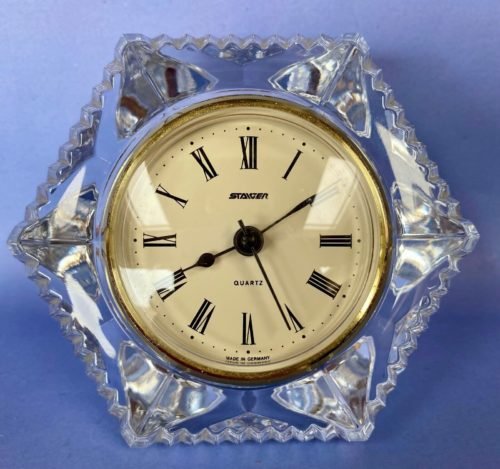 Staiger Germany Quartz Clock French Crystal Hexagon Mantel Display