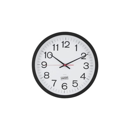 Staples Wall Clock Plastic 14" Dia. (18380) 812295