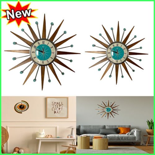 Starburst Sunburst Clock Retro Light Luxury Hanging Mid Century Modern Art Decor
