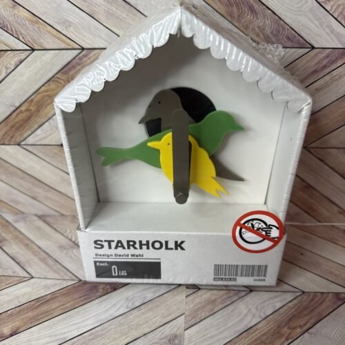 Starholk David Wahl IKEA Bird House Clock Green Yellow Green Gray Birds New