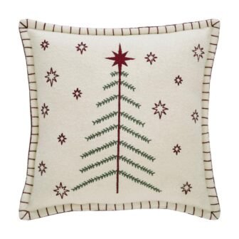 Star of Wonder Burgundy Creme 12 in. x 12 in. Primitive Tree...