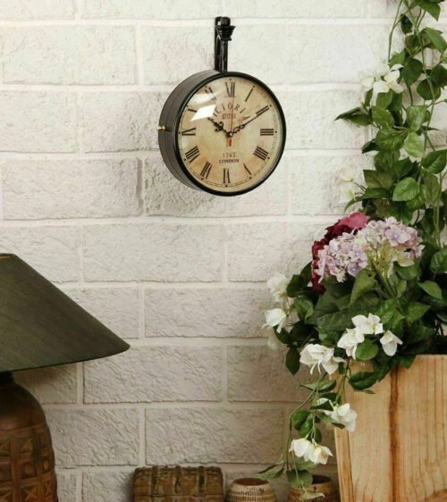 Station Clock Double Sided Functional Clock Home Decor Wall Clock