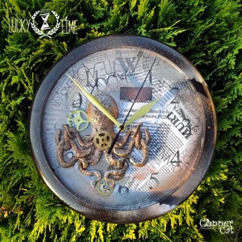 Steampunk Designer Clock "Octopus" / Bracket clock / Wall clock design
