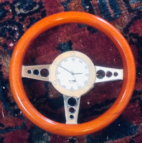 Steering Wheel With Clock For Desk Or Wall by As fine Enterprises