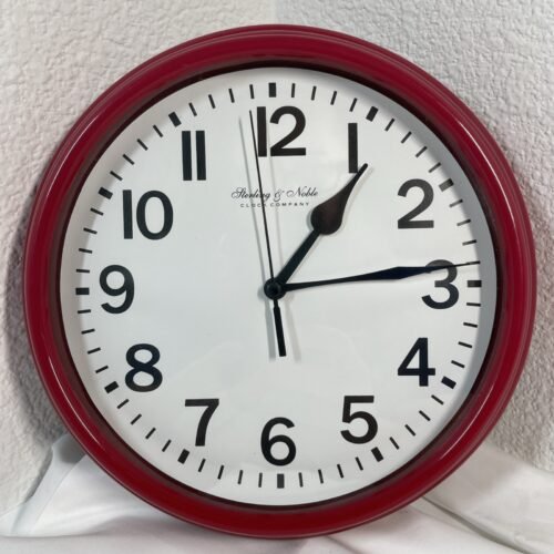 Sterling And Noble 9" Red Wall Clock - Working Battery NOT included USED 2015